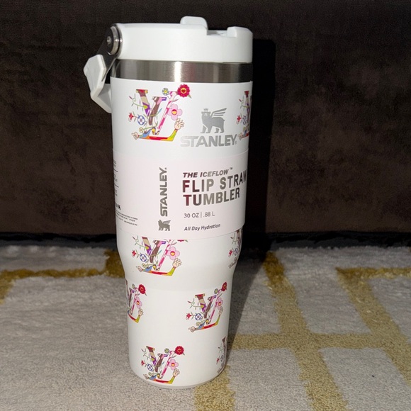 Stanley Louis Vuitton White 30oz Tumbler with Colorful Floral Design - Picture 1 of 5